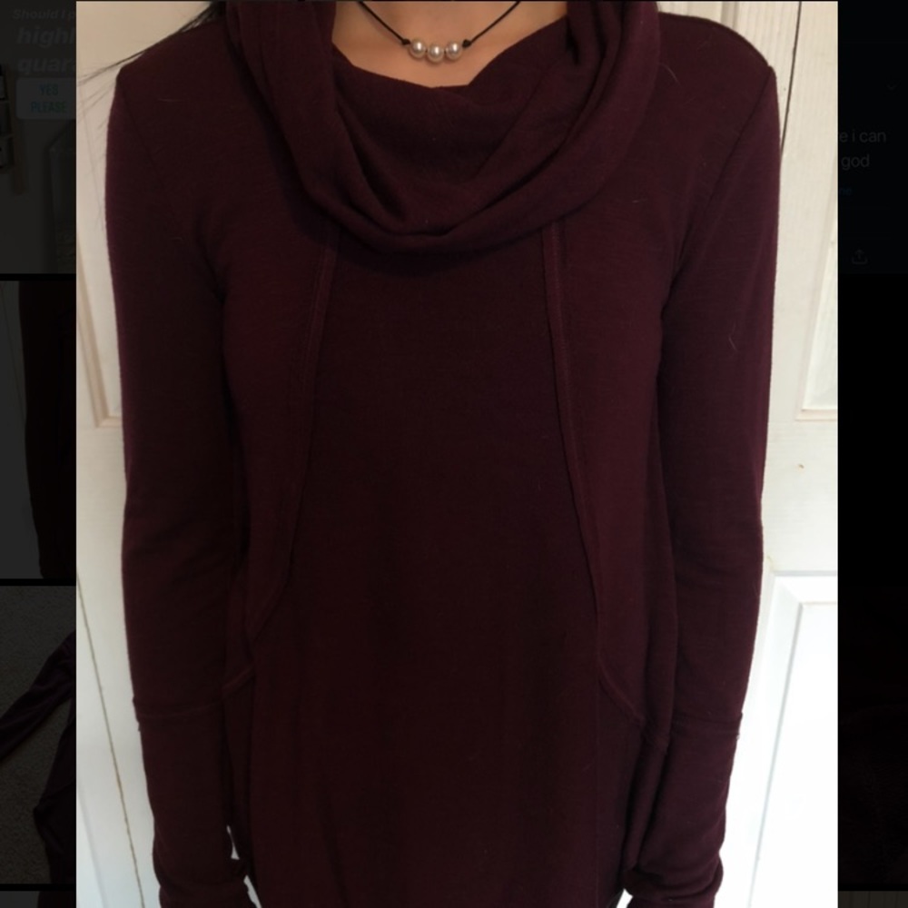 Vanity maroon cowlneck tunic